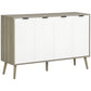 HOMCOM Modern Sideboard and Buffet, Dining Room Cabinet with Adjustable Shelves for Kitchen, Living Room, Natural