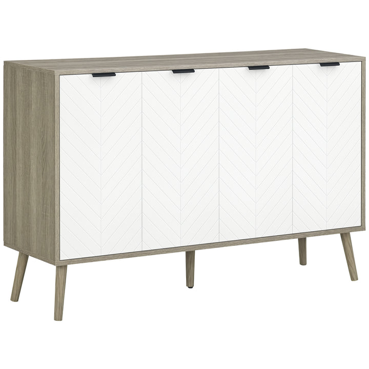 HOMCOM Modern Sideboard and Buffet, Dining Room Cabinet with Adjustable Shelves and 4 Doors, Natural