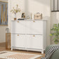 HOMCOM Modern Shoe Storage Cabinet, Narrow Shoe Cabinet with 4 Flip Drawers, Adjustable Shelves, 5 Legs for Entryway, White
