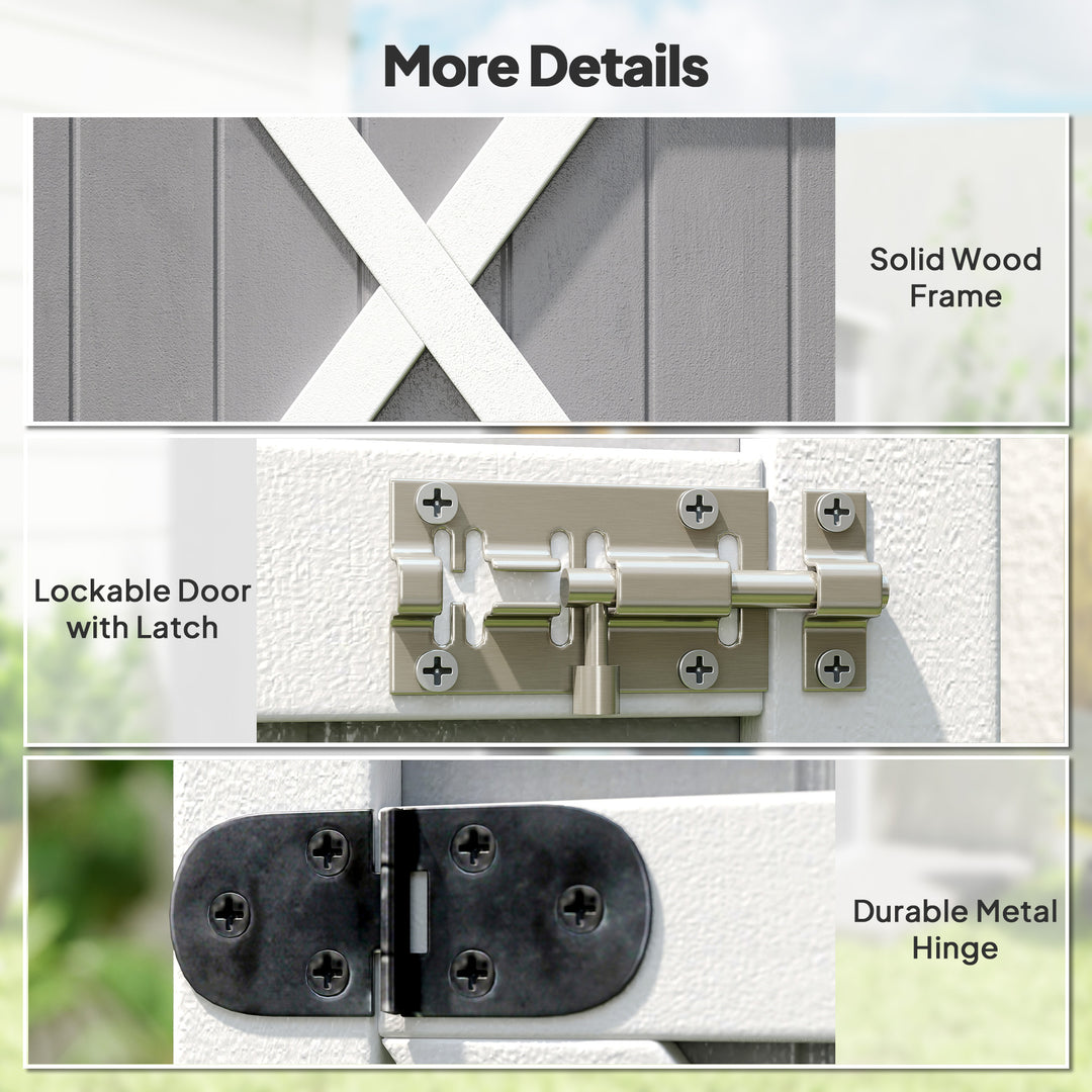 Outsunny 29.9"x21.7"x45.3" Garden Storage Shed with Asphalt Roof, Outdoor Storage Cabinet w/ Shelves, Grey