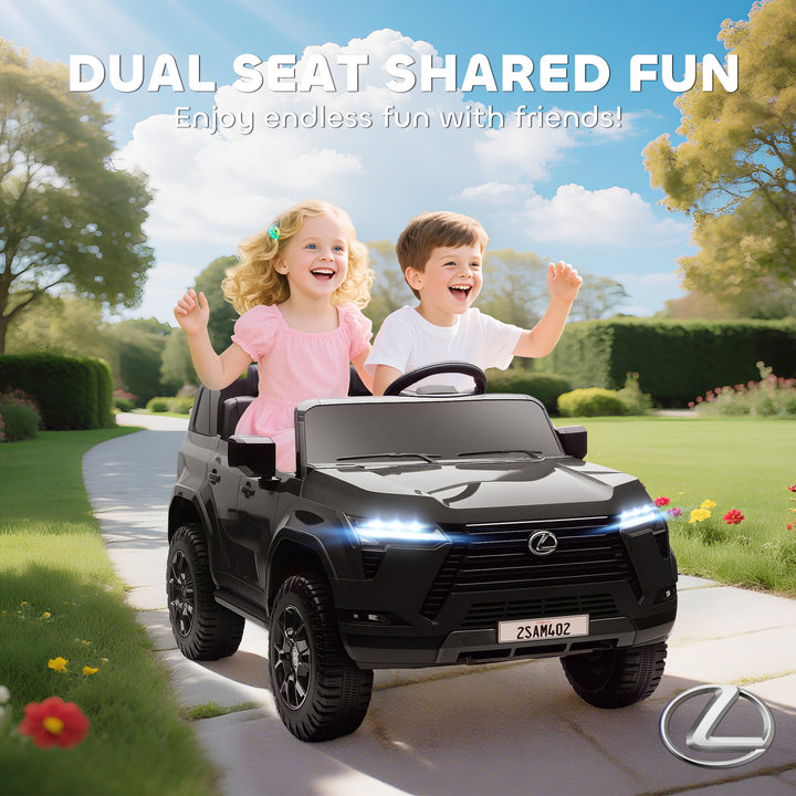 Qaba 12V Ride On Car, Licensed Lexus GX550, 2-Seater Kids Electric Vehicle with Remote Control and Suspension System, Red