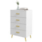 HOMCOM 3 Drawer Cabinet, Drawer Chest for Bedroom, Chest of Drawers with Aluminium Legs and Gold Handles, Dark Grey