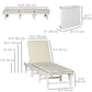 Outsunny Wooden Folding Chaise Lounge, Outdoor Chaise Lounge Chair, Garden Reclining Tanning Chair with 4 Adjustable Back Soft Cushions, White