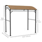 Outsunny 7' x 5' BBQ Grill Gazebo Tent, Garden Grill Canopy with Steel Frame and Hooks, Outdoor Sun Shade, Beige