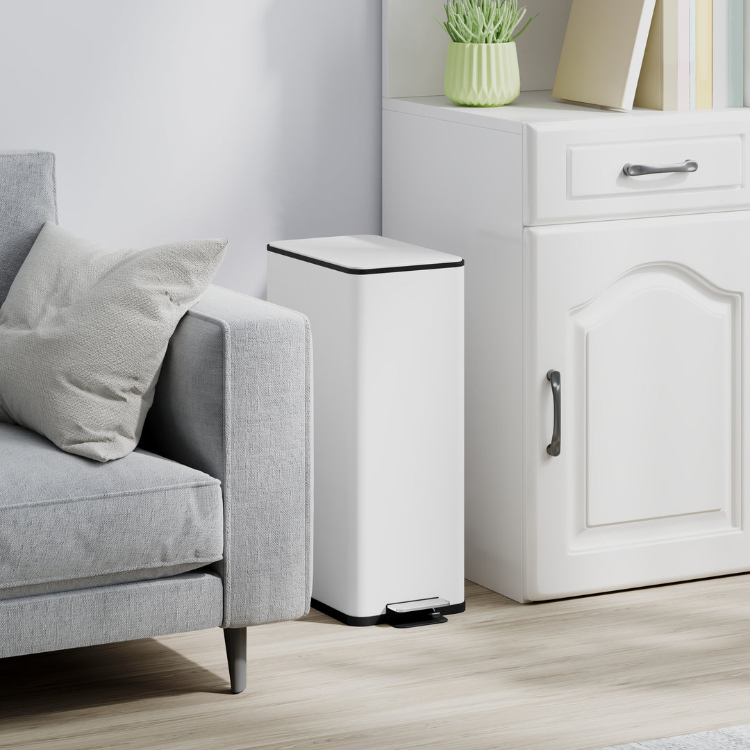 HOMCOM 5.3 Gallon Stainless Steel Kitchen Garbage Can with Soft-close Lid, Foot Pedal, Fingerprint-Proof, Silver