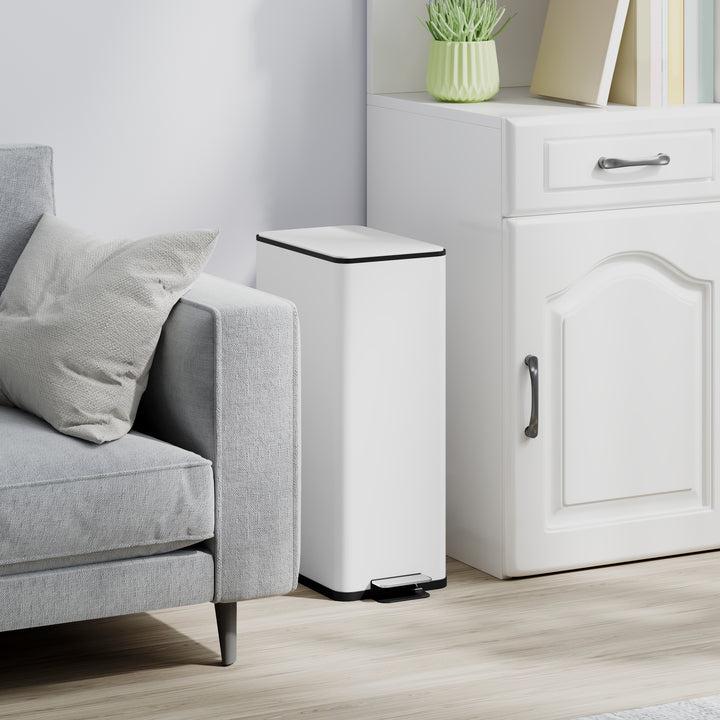 HOMCOM 5.3 Gallon Stainless Steel Kitchen Garbage Can with Soft-close Lid, Foot Pedal, Fingerprint-Proof, Silver