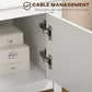 HOMCOM Modern TV Stand for TVs up to 55", TV Bench with Storage Cupboards and Shelves, 47.2" x 16.7" x 19.7", White