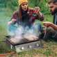 Outsunny 3 Burner Liquefied Gas Grill, Portable Tabletop BBQ Grill, for Camping, Picnic, Silver