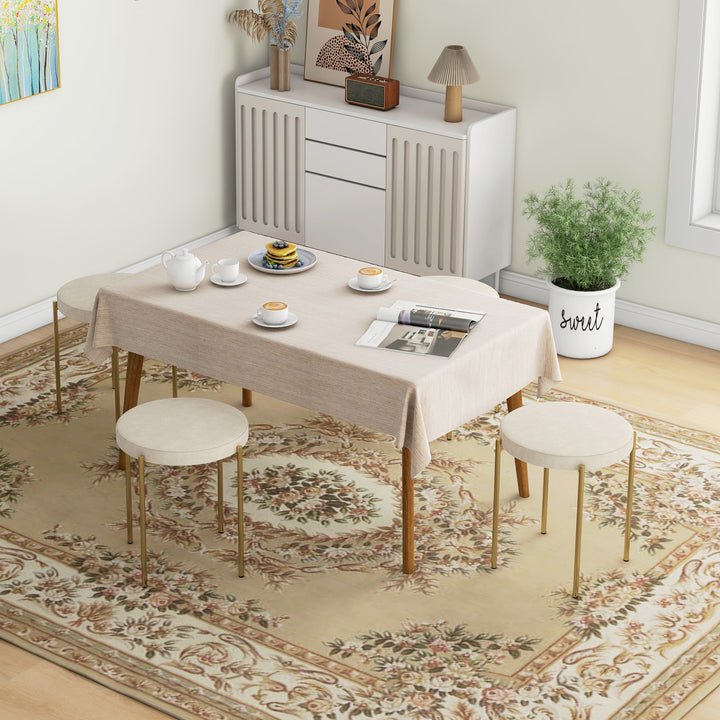 HOMCOM Backless Round Dining Chairs, Modern Stacking Stools Set of 4, Kitchen Chairs with Metal Legs, Black